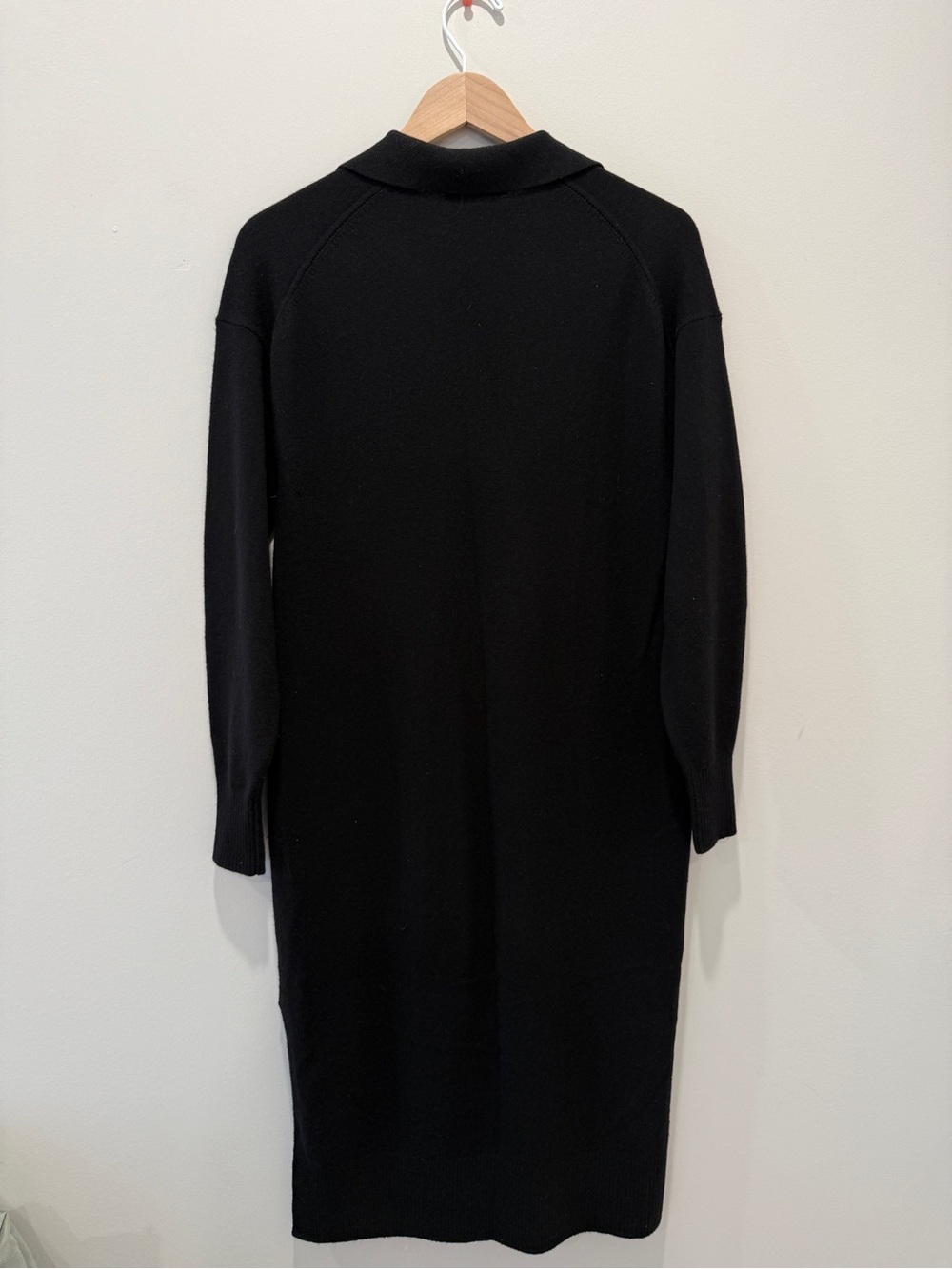 Everlane The Cashmere Black Polo V-neck Midi Dress - Picture 4 of 5